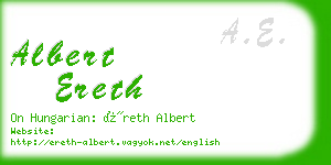 albert ereth business card